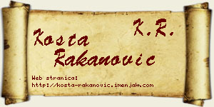 Kosta Rakanović vizit kartica